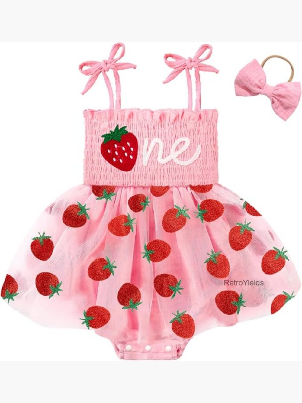 Baby Girl First Birthday Tutu Romper Dress One Year Old Outfit